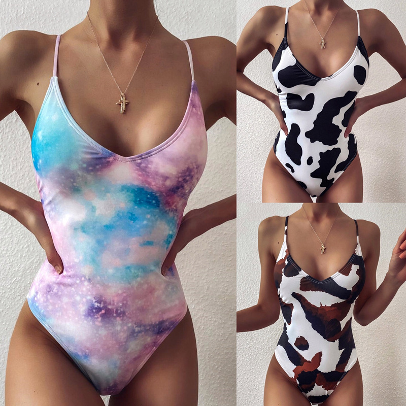 V Neck Scrunch Butt Female Swimwear Swimsuit Women Backless Monokini Sexy High cut Bathing Suit Swim Bodysuit 220620