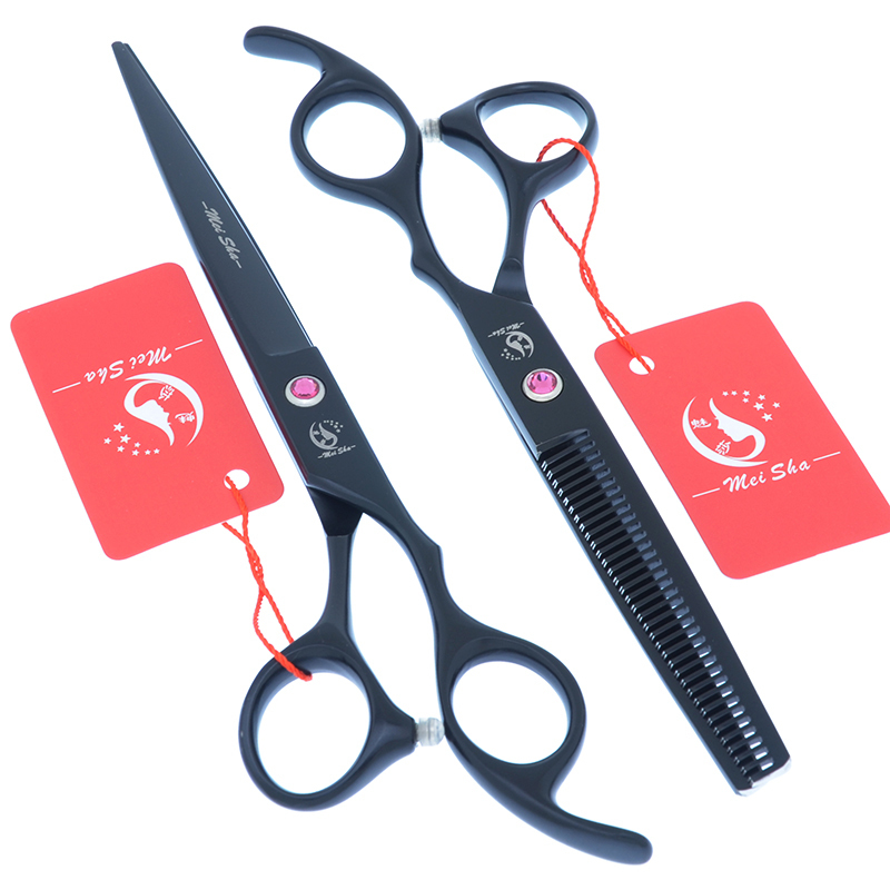 Meisha 7.0" Black Professional Big Hairdressing Cutting Scissors 6.5" Barber Shop Thinning Trimming Shear Salon Hair Tool A0136A 220317