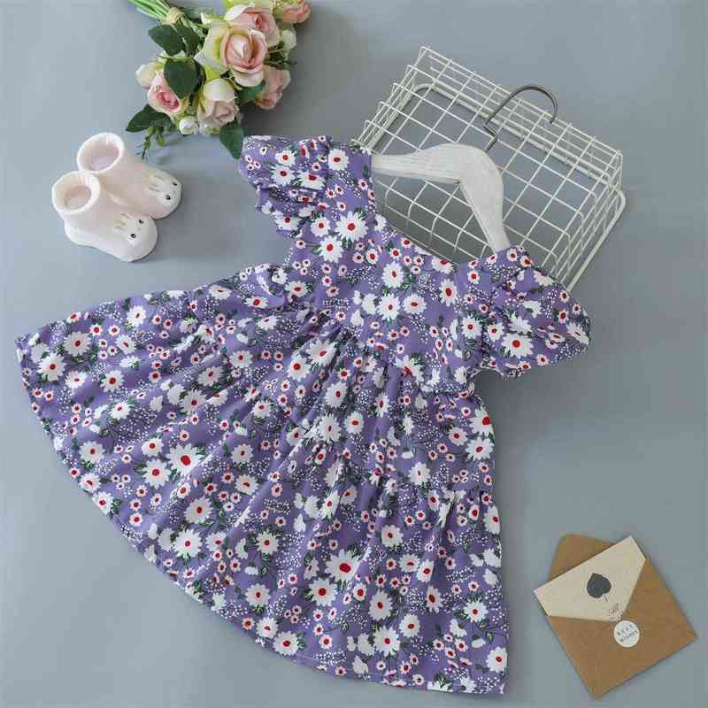 Summer Toddler Dresses Baby Girl Clothes Cute Flowers Print Princess Dress Girls Casual Dress Y220510