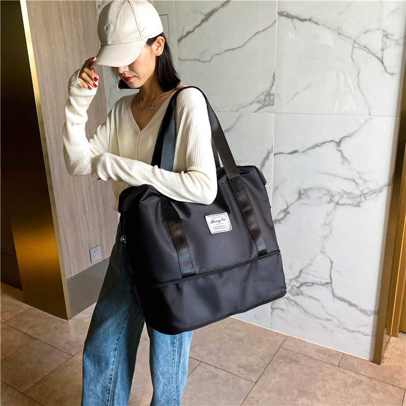 HBP 2 -storey travel bag with iPad compartment Duffel Bags Yoga Gym Bag For Women Design Brand Nylon Airport Large Capacity Clothes Holiday Weekend