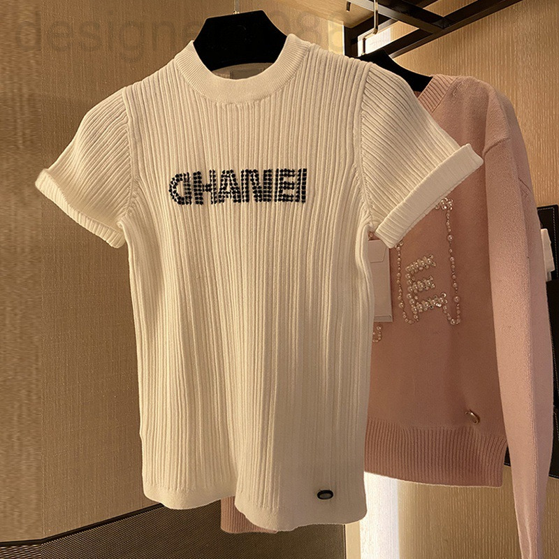 Women' Knits & Tees designer 2022 summer slim knit women' shirt with round sleeves 0LMM, White
Women' Knits & Tees designer 2022 summer slim knit women' shirt with round sleeves 0LMM, White