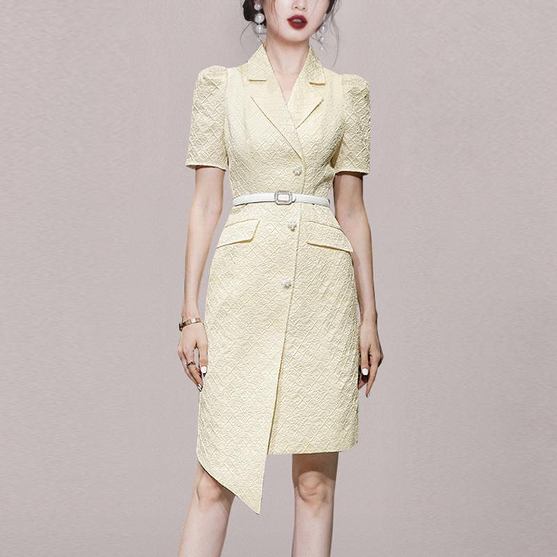 Women' Suits & Blazers Summer Long Blazer Dress Women Korean Single Breasted Office Lady Elegant Jacquard Sashes Short Sleeve Clothes, Apricot
Women' Suits & Blazers Summer Long Blazer Dress Women Korean Single Breasted Office Lady Elegant Jacquard Sashes Short Sleeve Clothes, Apricot