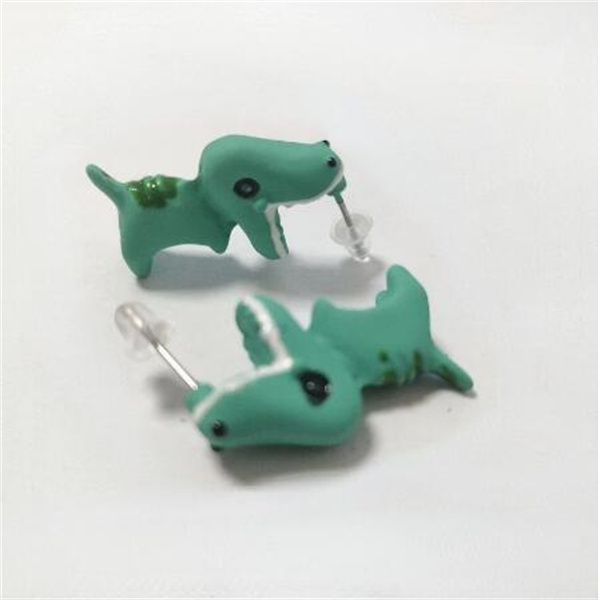 Stud Animal Bite Earring Dinosaur Suitable For Women Cartoon Little Dog Whale Earring Teens Girl Funny Gift Teenager Accessories GC1035