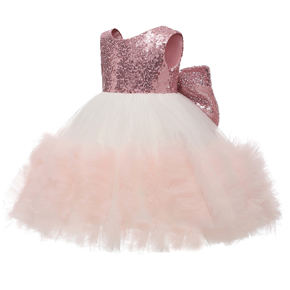 Cute Handmade Wer Girls Dresses Bow Belt Bead Princess Kids Sleeve High Low Long Train Bridesmaid Dress Girl Pageant Ball Gown 403 6660311