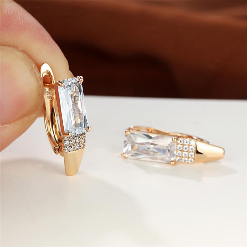Hoop & Huggie White Zircon Rainbow Crystal Earrings Vintage Rose Gold Color Wedding Geometric Rectangle Stone For WomenHoop
Hoop & Huggie White Zircon Rainbow Crystal Earrings Vintage Rose Gold Color Wedding Geometric Rectangle Stone For WomenHoop
