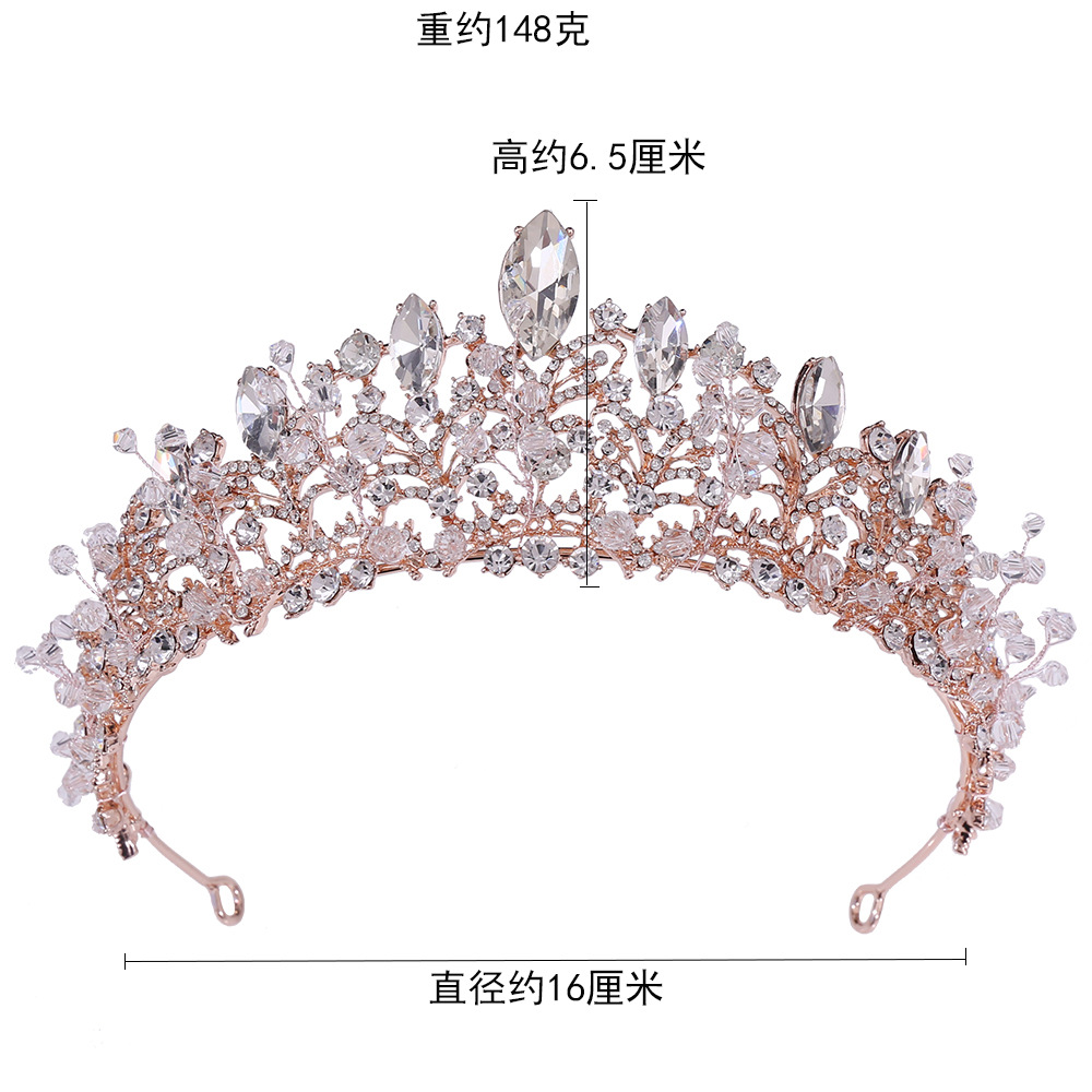 Charming Silver Rhinestone Wedding Crown - Decorative Baroque Chic Tiara for Bridal Parties