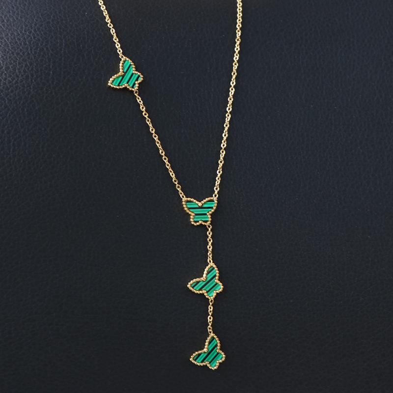 Chokers Trend Butterfly Malachite Pendant Necklace For Woman Girl Stainless Steel 18k Gold Plating Chain Party Jewelry Gift
Chokers Trend Butterfly Malachite Pendant Necklace For Woman Girl Stainless Steel 18k Gold Plating Chain Party Jewelry Gift