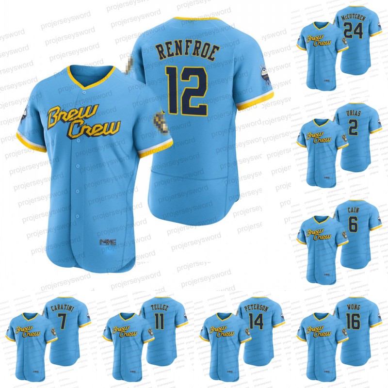 Milwaukee 12 Hunter Renfroe Brewers 2022 City Connect Jersey 2 Luis Urias 7 Victor Caratini 10 Omar Narvaez 11 Rowdy Tellez 14 Jace Peterson 16 Kolten Wong Yount Powder, 6 lorenzo cain
Milwaukee 12 Hunter Renfroe Brewers 2022 City Connect Jersey 2 Luis Urias 7 Victor Caratini 10 Omar Narvaez 11 Rowdy Tellez 14 Jace Peterson 16 Kolten Wong Yount Powder, 6 lorenzo cain