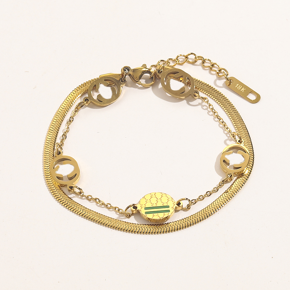 Fashion Luxuries Stainless Steel Bracelets Bangle Women 18K Gold Plated Bracelet Wristband Cuff Chain Letter Pendant Lovers Gift Wedding Jewelry ZG1404
Fashion Luxuries Stainless Steel Bracelets Bangle Women 18K Gold Plated Bracelet Wristband Cuff Chain Letter Pendant Lovers Gift Wedding Jewelry ZG1404
