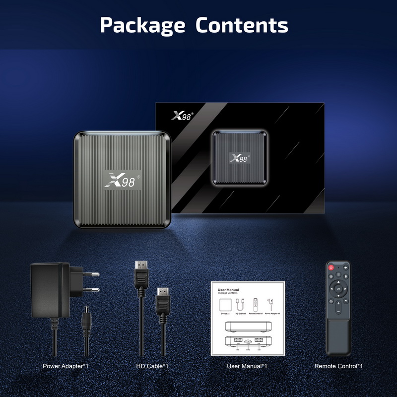 X98Q Smart TV BOX Android 11 Amlogic S905W2 2GB RAM 16GB Support 2.4G &5G Dual Wifi 4K Youtube Media Player
