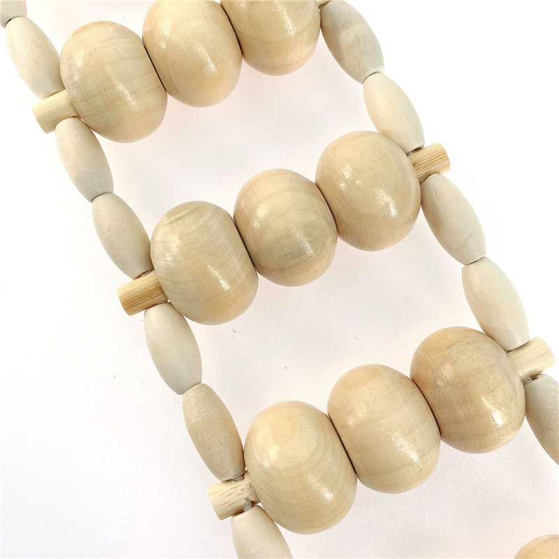 Wood Back Massage Roller Rope Wood Therapy Cellulite Tools Self Tools For Neck Leg Pain Relief 220712