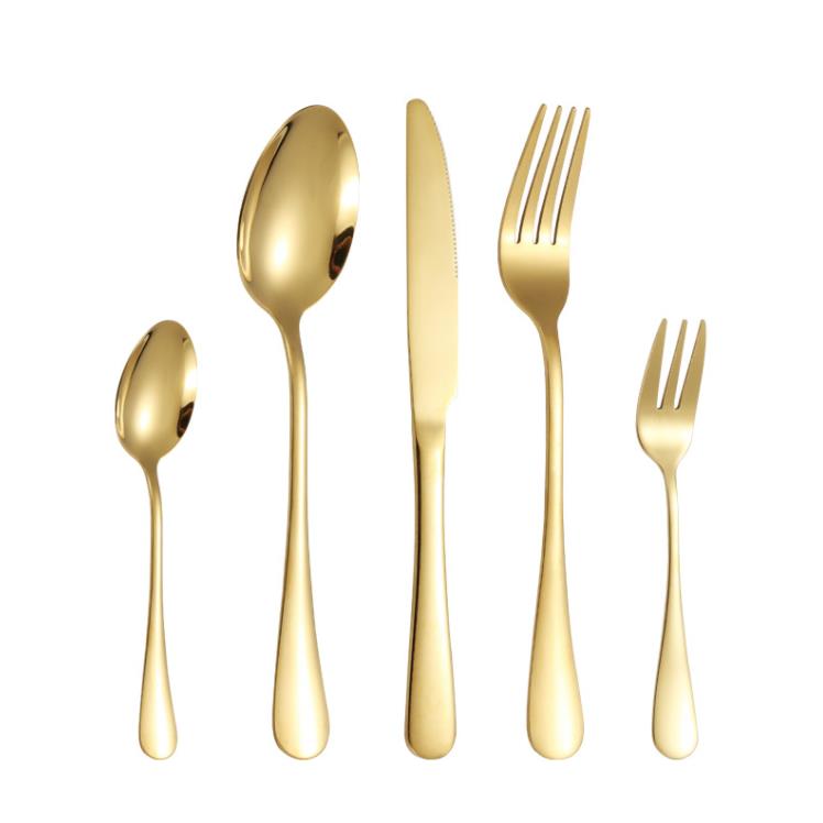 Flatware Sets Gold silver stainless steel food grade silverware cutlery set utensils include knife fork spoon teaspoon SN6572