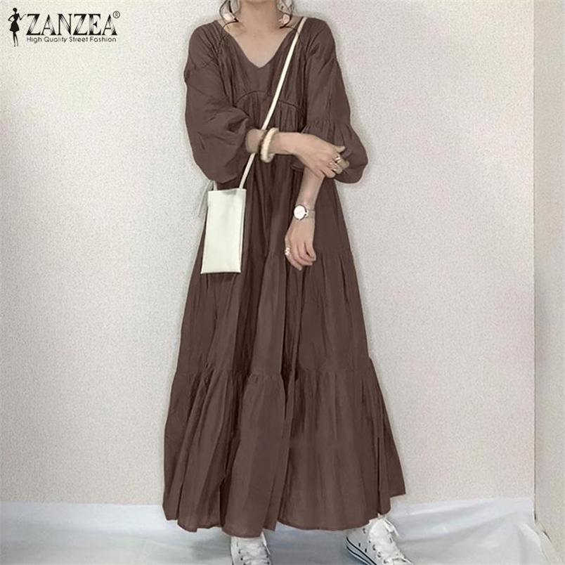 Vintage Ruffle Dress Women s Spring Sundress ZANZEA Casual Puff Sleeve Maxi Vestidos Female V Neck Robe Femme 220613, Dark blue
Vintage Ruffle Dress Women s Spring Sundress ZANZEA Casual Puff Sleeve Maxi Vestidos Female V Neck Robe Femme 220613, Dark blue