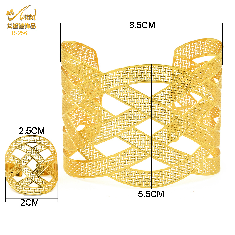 ANIID Dubai Chain Cuff Bangle With Ring For Women Moroccan Gold Bracelet Jewelry Nigerian Wedding Party Gift Indian Bracelet 220713