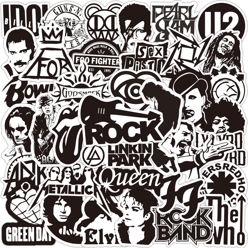 50Pcs/Lot Black and White Rock Band Stickers Waterproof Cool Pegatina Graffiti Kids Toy Skateboard Phone Laptop Luggage Sticker Decals, Multi colors
50Pcs/Lot Black and White Rock Band Stickers Waterproof Cool Pegatina Graffiti Kids Toy Skateboard Phone Laptop Luggage Sticker Decals, Multi colors