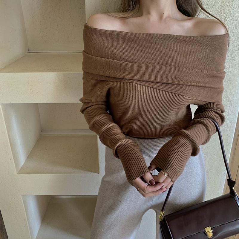 Women's Sweaters Knitting Long Sleeve Slash Neck Autumn Streetwear Casual Solid Korean Elegance Vintage ClothesWomen's
Women's Sweaters Knitting Long Sleeve Slash Neck Autumn Streetwear Casual Solid Korean Elegance Vintage ClothesWomen's