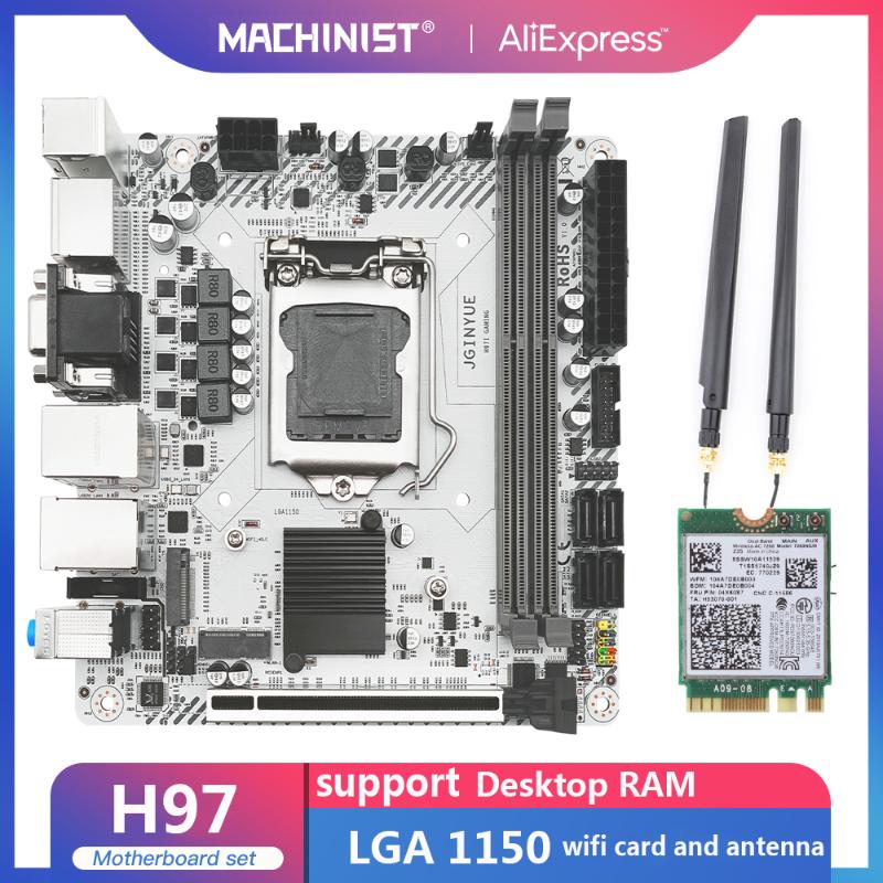 

Motherboards JINGYUE H97 Motherboard LGA 1150 Set Kit Support Intel Pentium/Core/Xeon CPU Processor DDR3 16G RAM M.2 NVMe H97I-GAMING