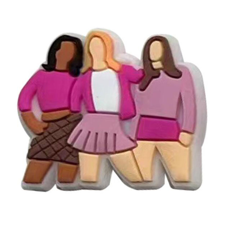 new arrived cartoon pink girl shoe accessories clog charm bracelet wristband decoration button