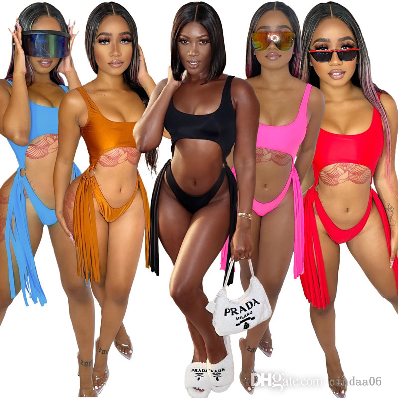 Sexy One Piece Swimwear Womens Swim Jumpsuits Summer Designer Clothing Thin Adult Tassel Bikini Beach Wear, Brown
Sexy One Piece Swimwear Womens Swim Jumpsuits Summer Designer Clothing Thin Adult Tassel Bikini Beach Wear, Brown