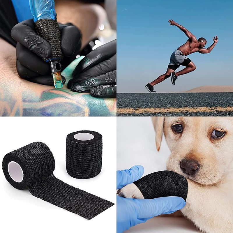 24pcs Tattoo Grip Bandage Cover Wraps Tapes Nonwoven Waterproof Self Adhesive Finger Wrist Protection Tattoo Accessories 220519