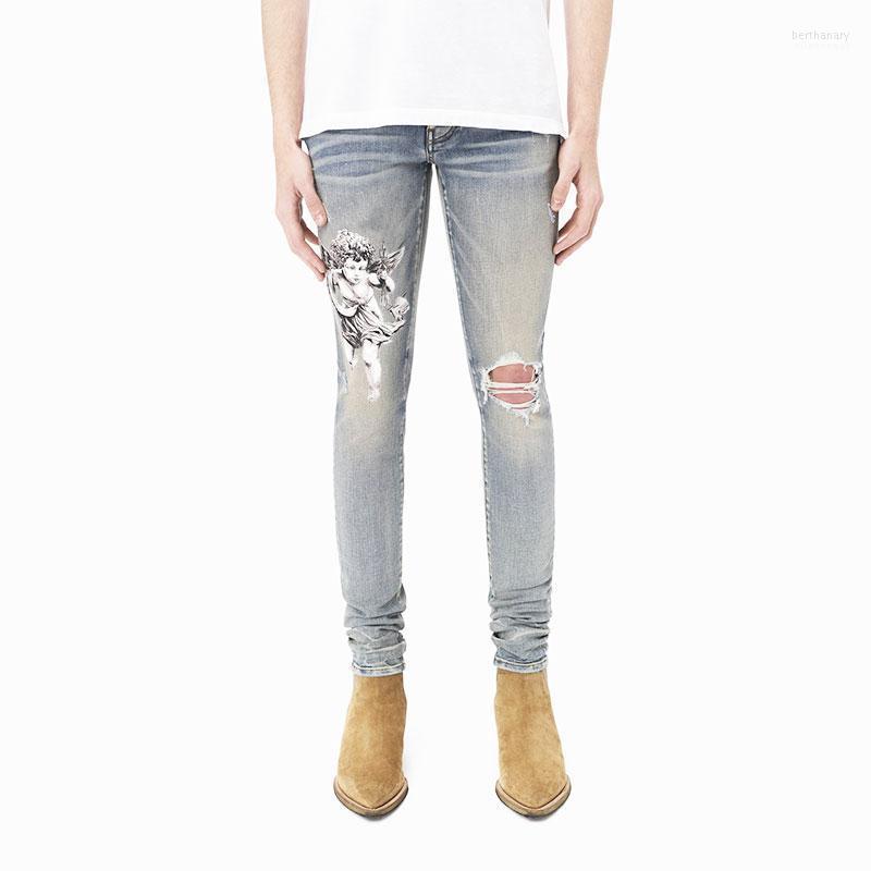 Men's Jeans American Street Style Fashion Men Retro Light Blue Elastic Slim Fit Ripped Printed Designer Hip Hop Denim Pants Bert22
Men's Jeans American Street Style Fashion Men Retro Light Blue Elastic Slim Fit Ripped Printed Designer Hip Hop Denim Pants Bert22