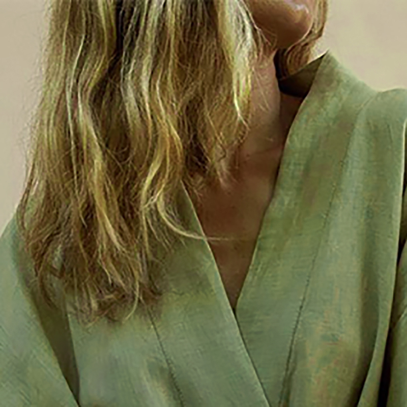 Lace Up Womens VNeck Kimono Cardigan Mini Dress Cotton Linen Long Sleeve Sashes Dresse Robe Style Summer Loose Vestidos 220809