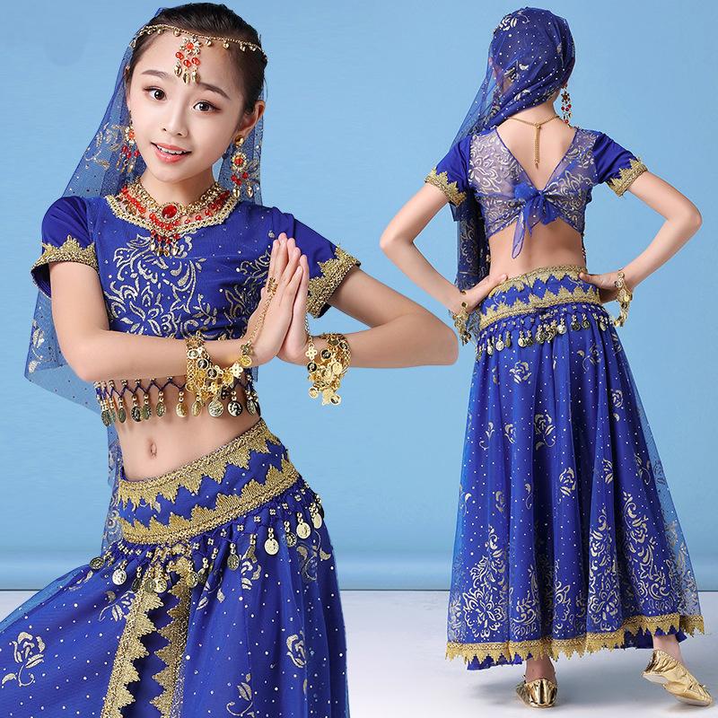 Stage Wear Belly Dance Costumes Set For Children Skirt Girls Bollywood Dancing Dress Competition ClothesStage WearStage, Blue
Stage Wear Belly Dance Costumes Set For Children Skirt Girls Bollywood Dancing Dress Competition ClothesStage WearStage, Blue