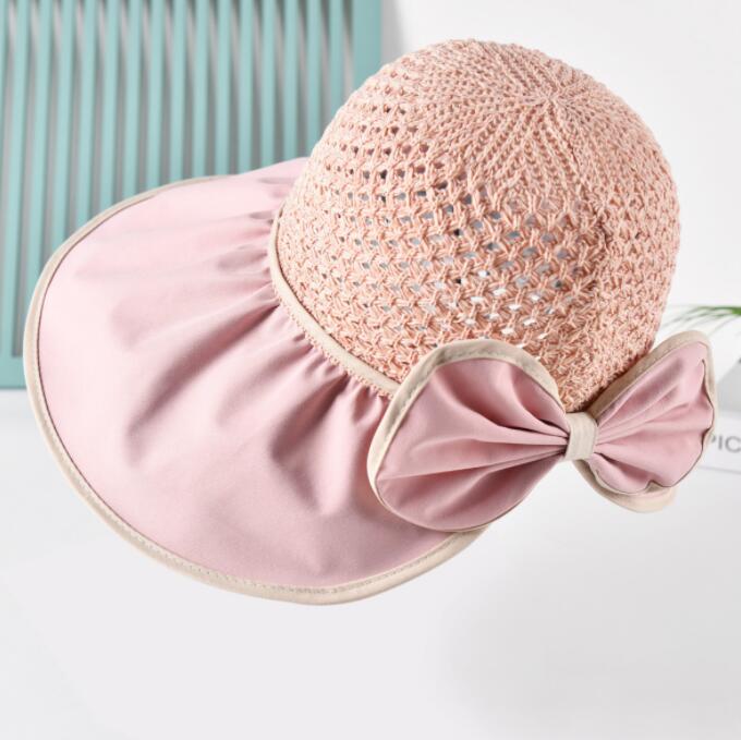 New sun hat Korean women's summer tide shading and screen anti ultraviolet net red straw spring