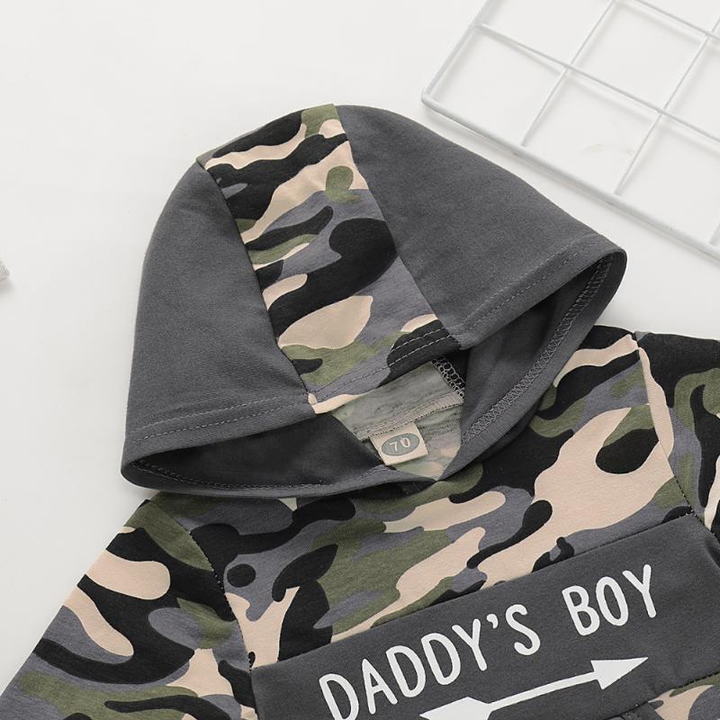 Autumn Clothing Sets Baby Clothes Boy Letter Hoodie Infant T Shirt Born Boys Camouflage Pants Kids Set Christams GiftsClothing