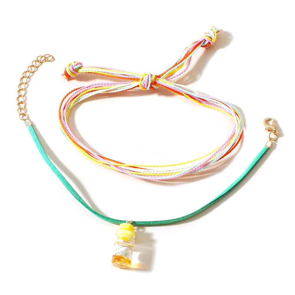 Bohemian multi-layered colorful woven shell bottle bracelet two-piece women's summer ocean beach anklet ankle jewelry
Bohemian multi-layered colorful woven shell bottle bracelet two-piece women's summer ocean beach anklet ankle jewelry