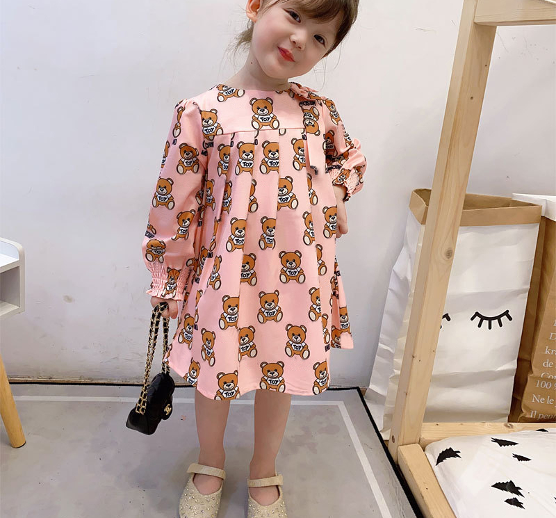 2022 New Summer Fashion Cartoon Letter Style Kids Girl Clothes Long-Sleeved Bear Print Dress Baby Girl Princess Dress 2-8 Years, Pink
2022 New Summer Fashion Cartoon Letter Style Kids Girl Clothes Long-Sleeved Bear Print Dress Baby Girl Princess Dress 2-8 Years, Pink