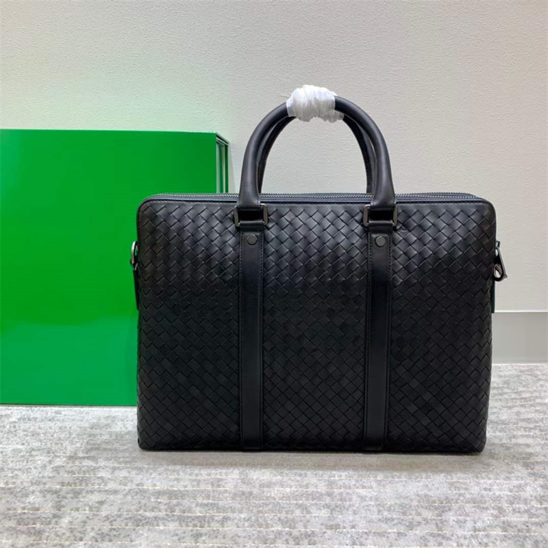 Luxury Designer Briefcase for Men Genuine Leather Business Laptop Bag Hand Weaving Attache Case with Removable Strap Big Capacity and Light Weight Handbag, Black 
Luxury Designer Briefcase for Men Genuine Leather Business Laptop Bag Hand Weaving Attache Case with Removable Strap Big Capacity and Light Weight Handbag, Black