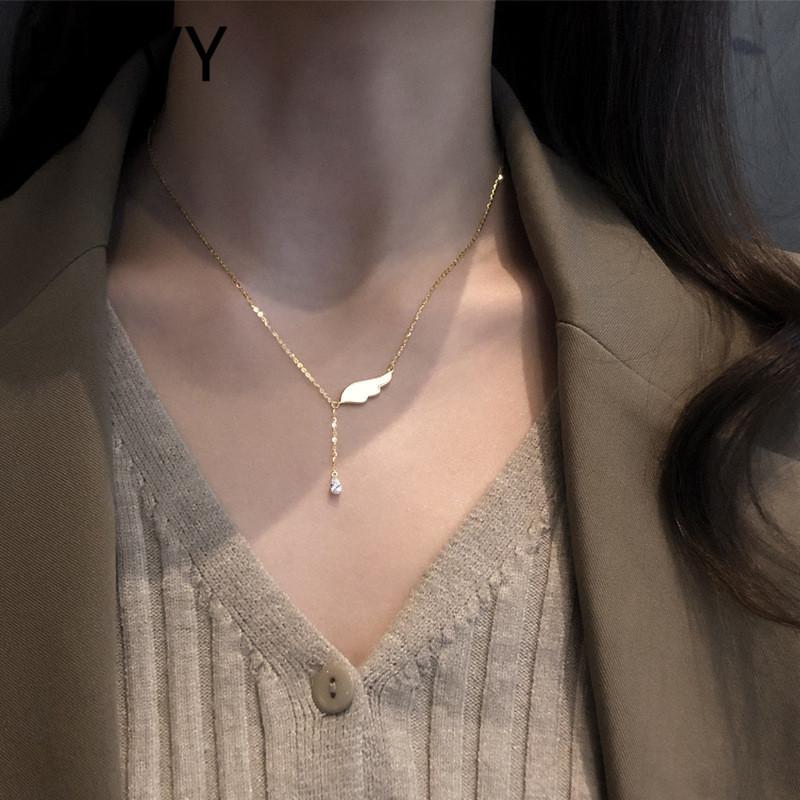 Pendant Necklaces Silver Color Angel Wing Shell Necklace For Women Girls Zircon Tassel Chain Clavicle NecklacePendant
Pendant Necklaces Silver Color Angel Wing Shell Necklace For Women Girls Zircon Tassel Chain Clavicle NecklacePendant