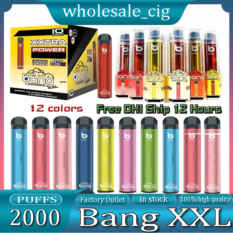 Bang XXL 2000 Puffs Device Disposable Electronic Cigarettes Vape Pen 800mAh Battery 2% 5% 6% 20mg 50mg 60mg Pods Prefilled Vapors Kit Delivery Duty Paid Pre-filled 6ml Pod
Bang XXL 2000 Puffs Device Disposable Electronic Cigarettes Vape Pen 800mAh Battery 2% 5% 6% 20mg 50mg 60mg Pods Prefilled Vapors Kit Delivery Duty Paid Pre-filled 6ml Pod