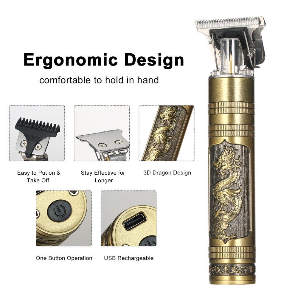 Professional Cordless Electric Hair Trimmer Vintage Haircut Hair Clipper Barber Beard Hair Cutting Machine For Man
