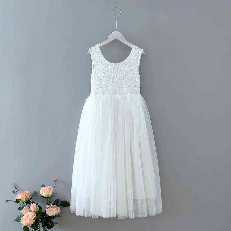 Summer New Girl Princess Dress Eyelash Back Lace Flat Tulle Bohemian Holiday Beach Dress Wedding Party Dress E13843 Y220510