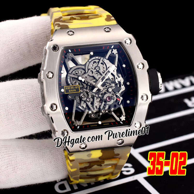 2022 Rafael Nadal Miyota Automatic Mens Watch Stee Case Skeleton Dial Yellow Gray Camouflage Rubber Strap Watches Puretime01 E137-3502-B3, E137b (4)
2022 Rafael Nadal Miyota Automatic Mens Watch Stee Case Skeleton Dial Yellow Gray Camouflage Rubber Strap Watches Puretime01 E137-3502-B3, E137b (4)