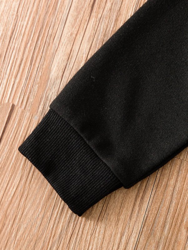 Toddler Boys Bear & Letter Graphic Hoodie SHE