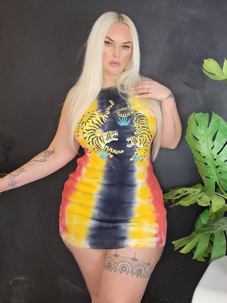 Plus Size Dresses Short Summer Dress Sleeveless Women Bodycon Ladies Printed Sexy Tight Wholesale Bulk DropPlus, Black
Plus Size Dresses Short Summer Dress Sleeveless Women Bodycon Ladies Printed Sexy Tight Wholesale Bulk DropPlus, Black