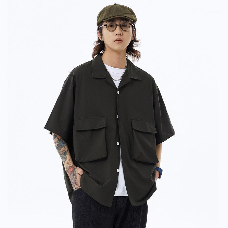 Men Loose Short Sleeve Casual Big Pocket Shirt Japanese Style Clothing Streetwear Hip Hop Couple Shirts Male Women Men's, 339 deep green
Men Loose Short Sleeve Casual Big Pocket Shirt Japanese Style Clothing Streetwear Hip Hop Couple Shirts Male Women Men's, 339 deep green