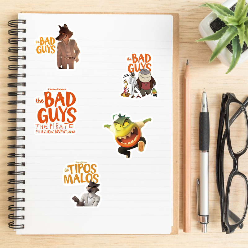 52Pcs Funny Cartoon Movie The Bad Guys Stickers For Laptop Children's Toys Cars Knapsack Skate Computers Luggage