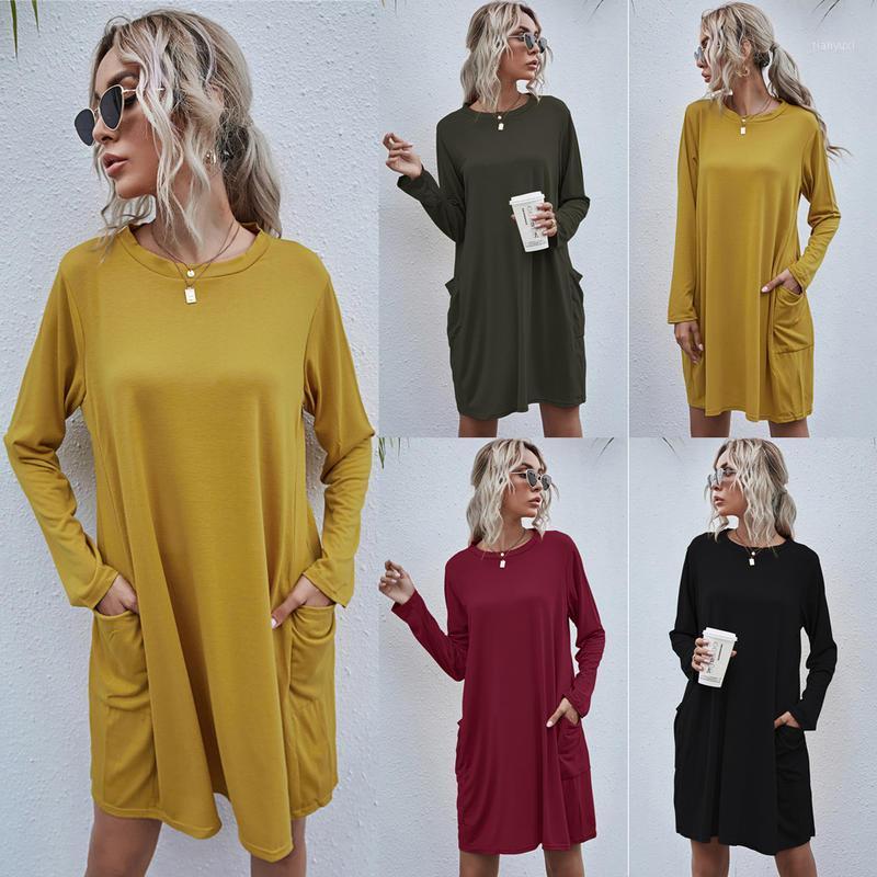 Casual Dresses Women Ladies Spring Autumn Round Neck Long Seeve Plain Pockets Dress Loose Party Holiday Mini T-Shirt, Yellow
Casual Dresses Women Ladies Spring Autumn Round Neck Long Seeve Plain Pockets Dress Loose Party Holiday Mini T-Shirt, Yellow