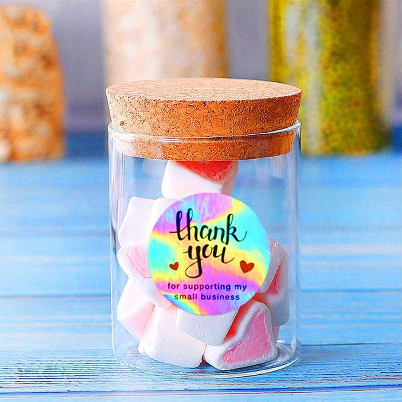 500pcs Rainbow Holo Thank You Stickers 4 Designs Holographic For Supporting My Small Business Gift Labels Wrap273S273W5041114