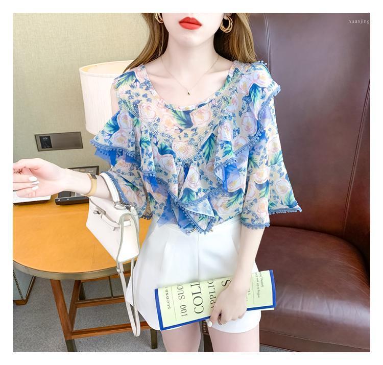 Women' Blouses & Shirts 2022 Summer Slack Shoulder Diamond Short-sleeved Chiffon Shirt Top Women, Sky blue
Women' Blouses & Shirts 2022 Summer Slack Shoulder Diamond Short-sleeved Chiffon Shirt Top Women, Sky blue