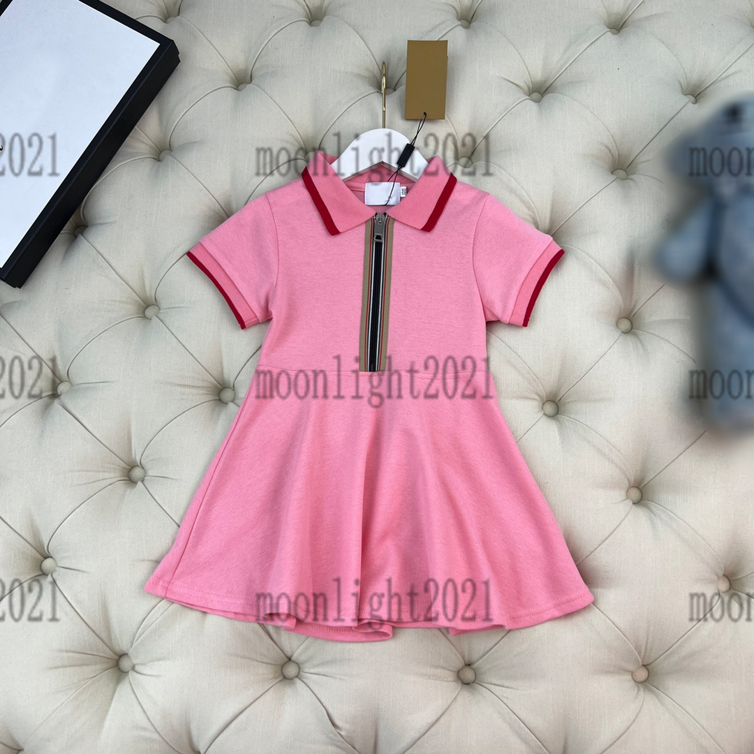 high-ends girl's short sleeve polo dress 2022ss summer sports designer dresses childrens brand cotton skirts size 120-160, 05 
high-ends girl's short sleeve polo dress 2022ss summer sports designer dresses childrens brand cotton skirts size 120-160, 05