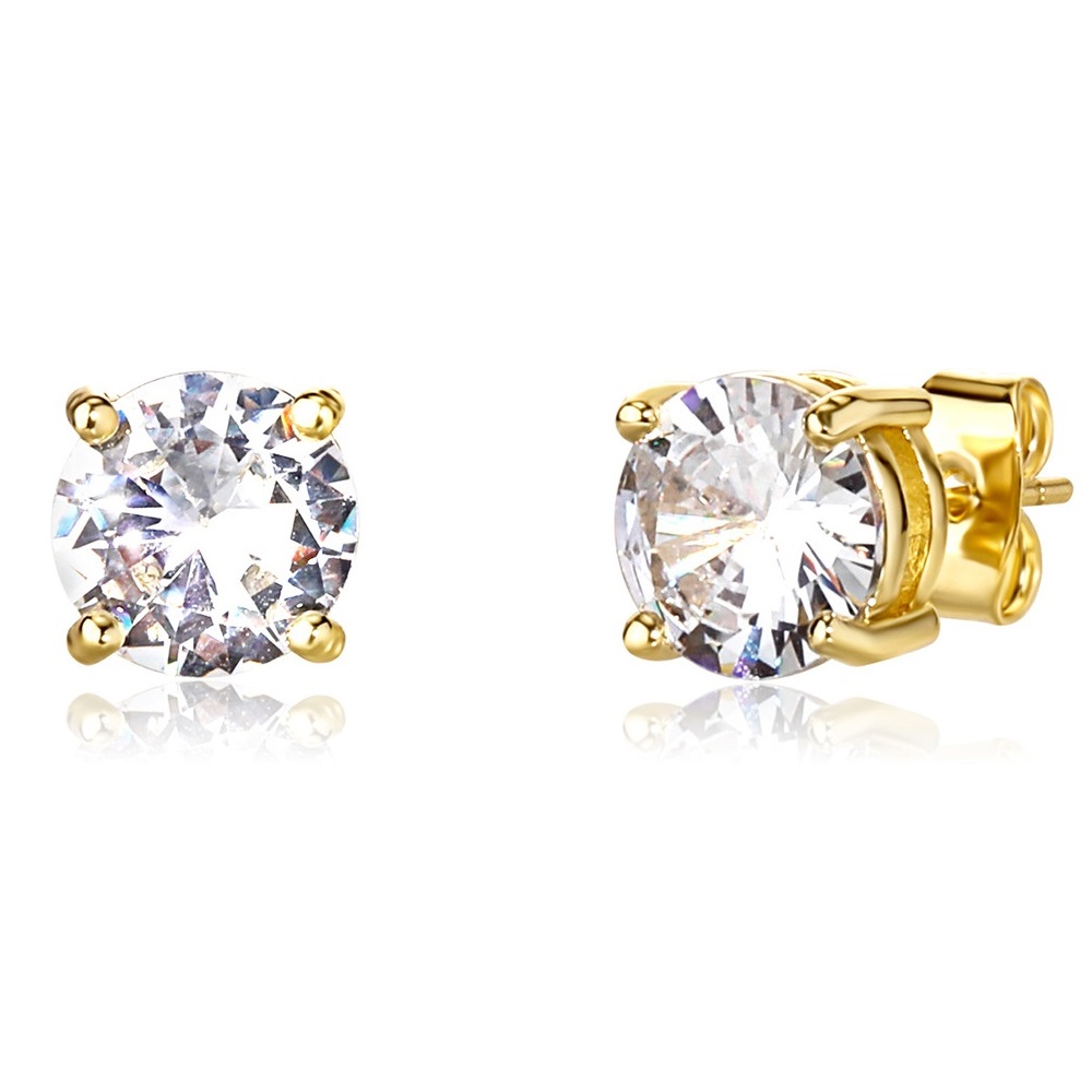 8mm Hip Hop Stud Earrings Silver Gold Plated CZ earring mens womens earing ear ring Women Men designer earings luxury Jewelry Epac