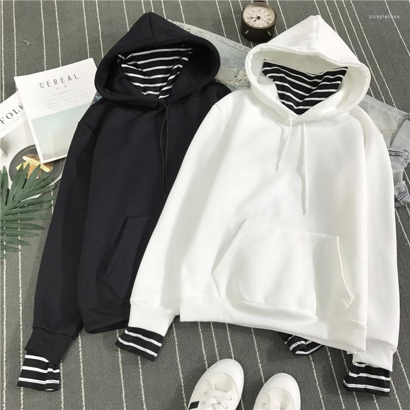 Women's Hoodies & Sweatshirts Black White Hoodied Sweatershirt For Women Fake Two-piece Long Sleeve Spring Autumn Tops Female Korean Hooded
Women's Hoodies & Sweatshirts Black White Hoodied Sweatershirt For Women Fake Two-piece Long Sleeve Spring Autumn Tops Female Korean Hooded