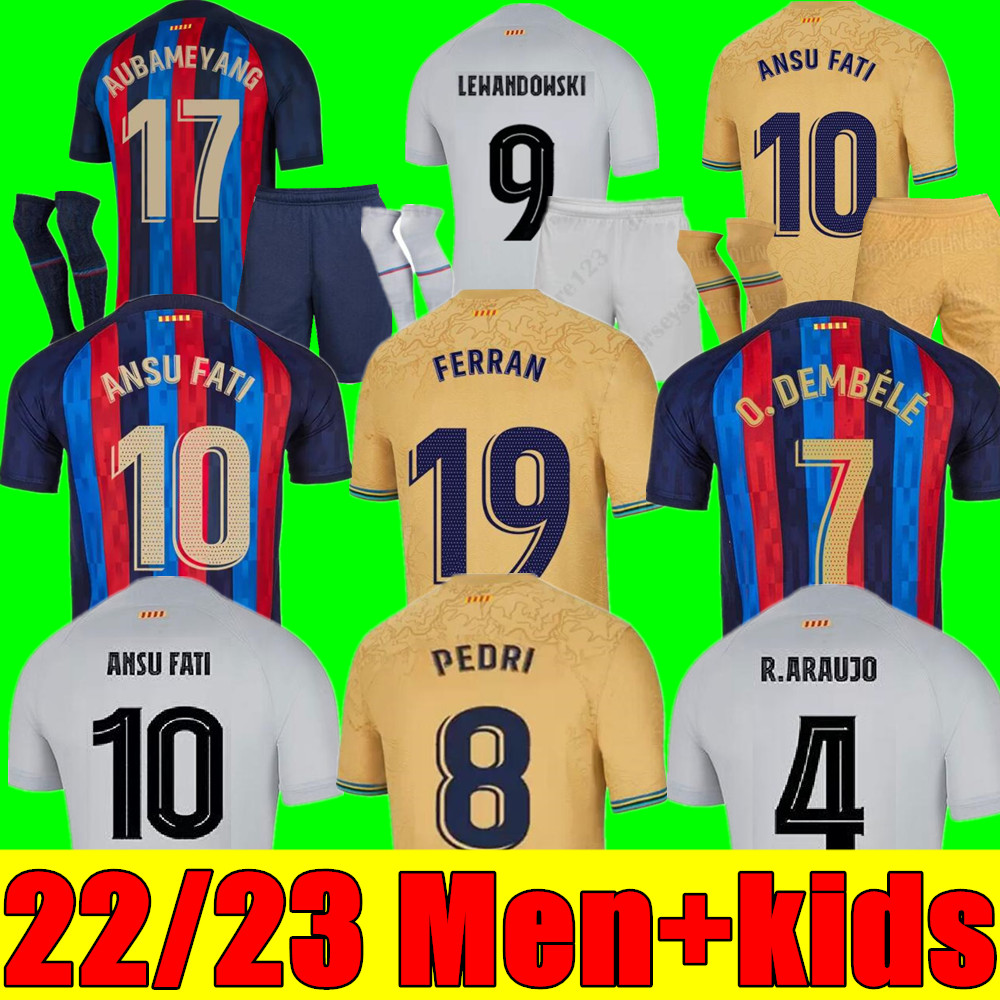 NEW 22 23 PEDRI LEWANDOWSKI soccer jersey GAVI camiseta de futbol FERRAN 2022 2023 FC ANSU FATI RAPHINHA barcelona DEST football shirt men barca kids kit equipments, Adult home+league patch
NEW 22 23 PEDRI LEWANDOWSKI soccer jersey GAVI camiseta de futbol FERRAN 2022 2023 FC ANSU FATI RAPHINHA barcelona DEST football shirt men barca kids kit equipments, Adult home+league patch