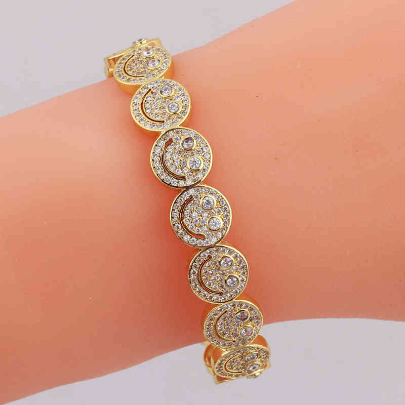 designer bracelet smiley face bracelet European Fashion Retro Diamond bangle festival gift jewelry Open Bracelets for Women 354 XWJI
