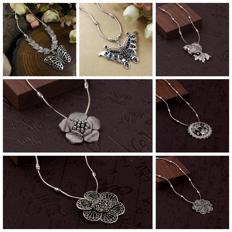 Pendant Necklaces Vintage Butterfly Necklace For Women Silver Color Hollow Flower Choker Bohemia Alloy Geometric Jewelry GiftPendant
Pendant Necklaces Vintage Butterfly Necklace For Women Silver Color Hollow Flower Choker Bohemia Alloy Geometric Jewelry GiftPendant